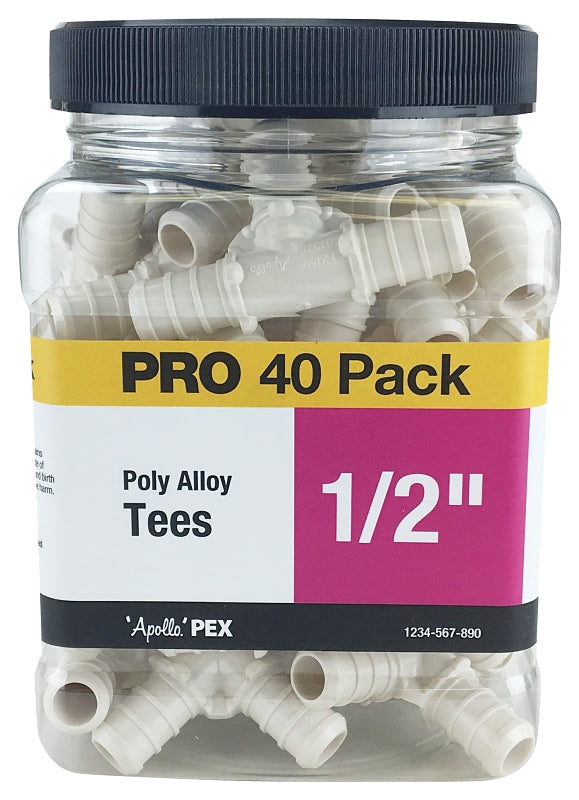 Apollo PXPAT1240JR Pipe Tee, 1/2 in, Barb, PEX-B, Plastic, Black, 200 psi Pressure