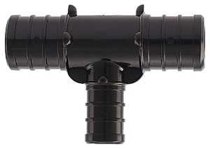 Apollo PXPAT3434125PK Pipe Tee, 3/4 x 1/2 in, Barb, Plastic, Black, 200 psi Pressure