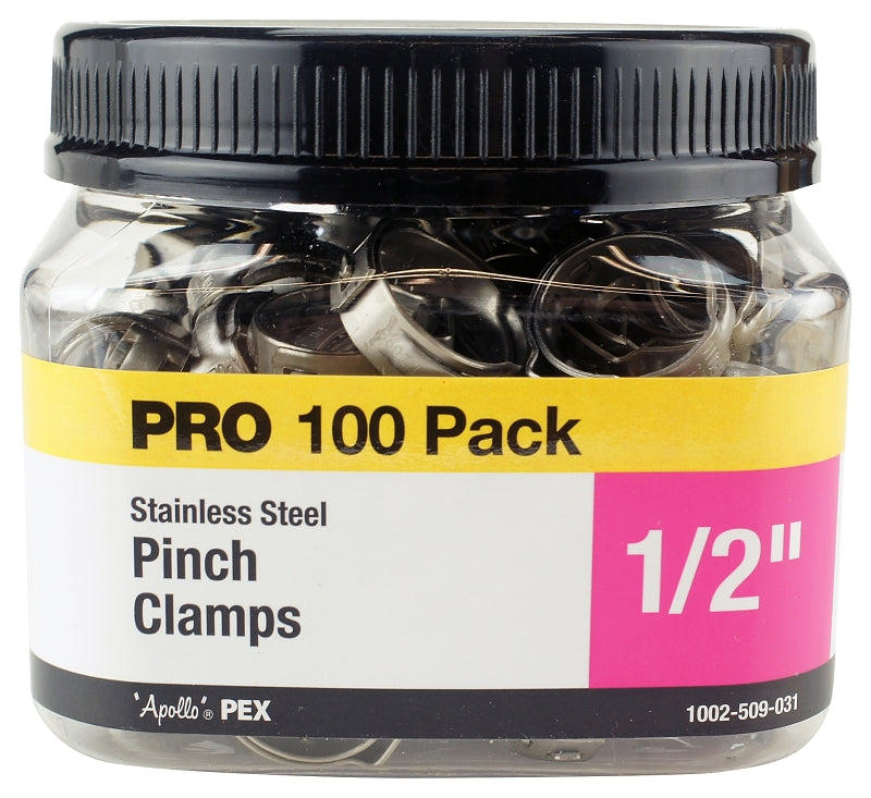 Apollo PXPC12100JR Pinch Clamp, 1/2 in, Stainless Steel