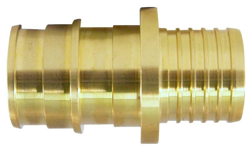 Apollo ExpansionPEX Series EPXBC1212 Coupling, 1/2 in, Barb, PEX-A, Brass, 200 psi Pressure