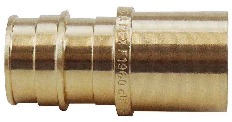 Apollo EPXMS3434 Pipe Adapter, 3/4 in, PEX Barb x Sweat, PEX-A, Brass, 200 psi Pressure