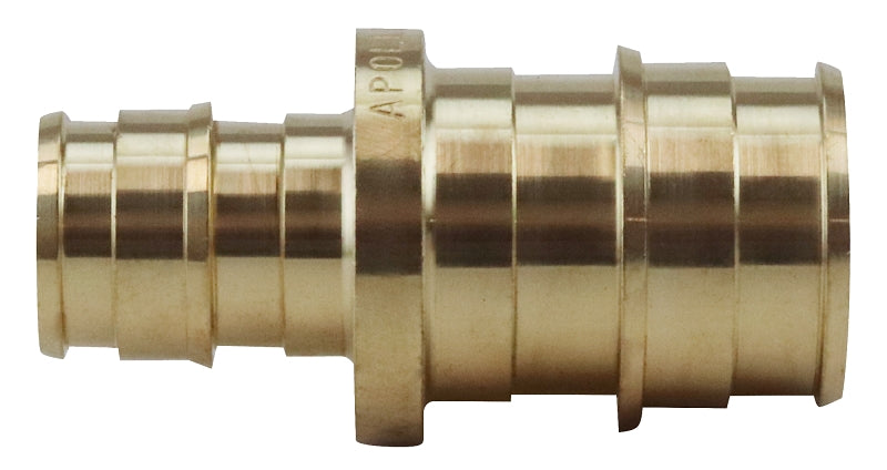 Apollo ExpansionPEX Series EPXC1234 Coupling, 1/2 x 3/4 in, Barb, PEX-A, Brass, 200 psi Pressure
