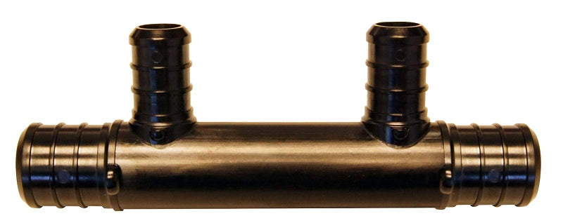 Apollo PXPA2PTO Manifold, 3-1/2 in OAL, 3/4 in Inlet, 2-Outlet, 1/2 in Outlet, Polyalloy, 200 psi Pressure