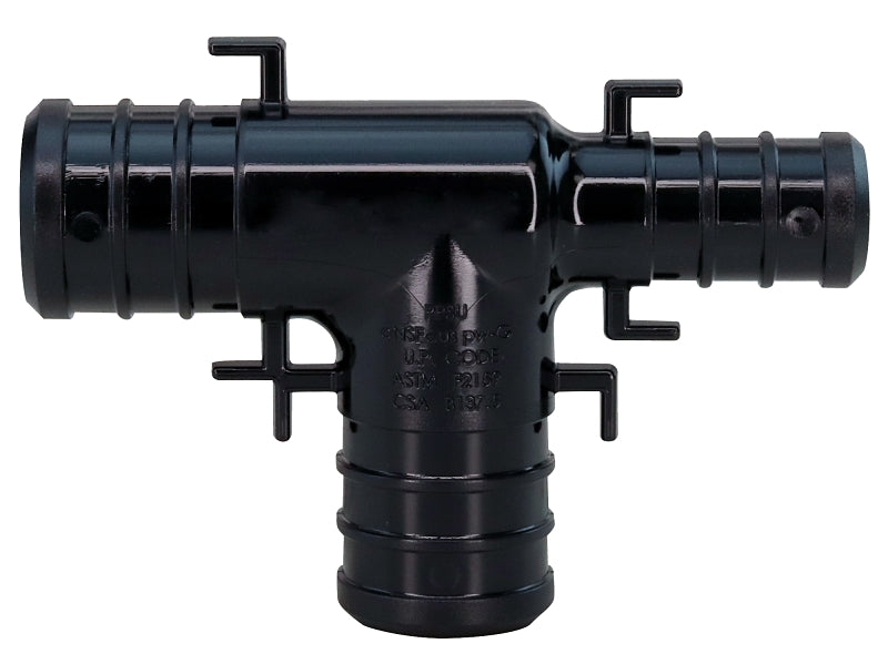 Apollo PXPAT3412345PK Pipe Tee, 3/4 x 1/2 x 1/2 in, Barb, PEX-B, 200 psi Pressure
