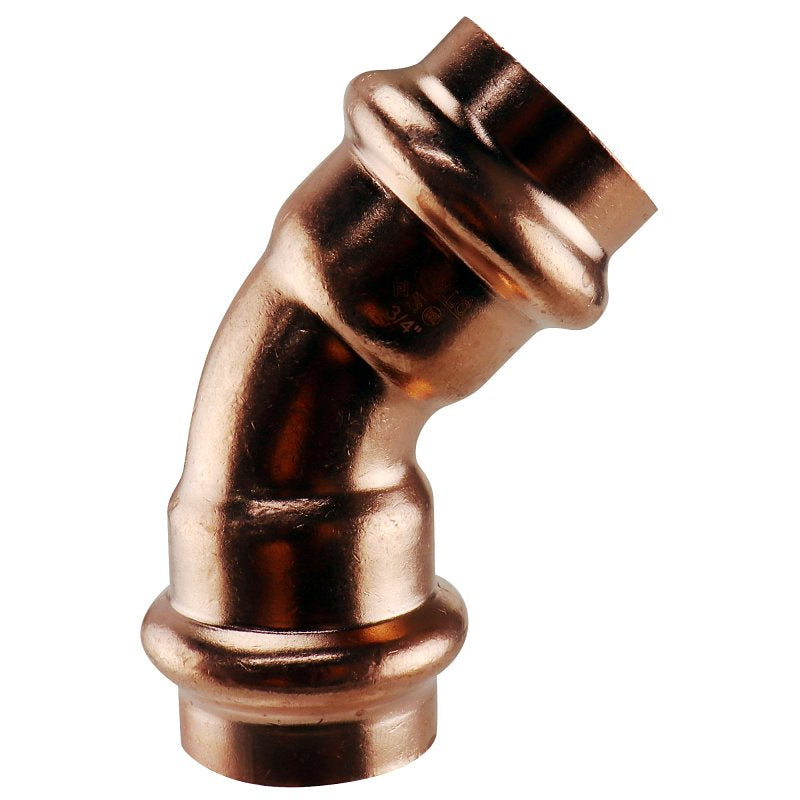 Apollo XPRE3445 Elbow, 3/4 in, Press Fit, 45 deg Angle, Copper, 300 psi Pressure
