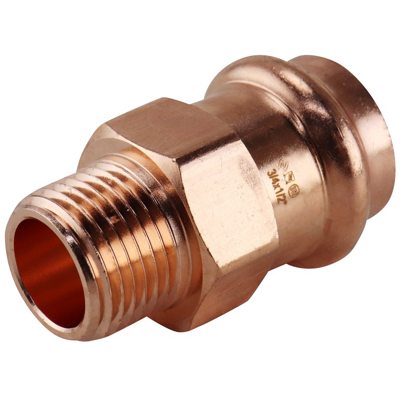 Apollo XPRMA3412 Adapter, 3/4 x 1/2 in, MPT x Press-Fit, Copper, 300 psi Pressure