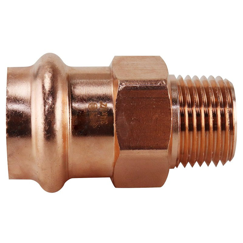 Apollo XPRMA3412 Adapter, 3/4 x 1/2 in, MPT x Press-Fit, Copper, 300 psi Pressure