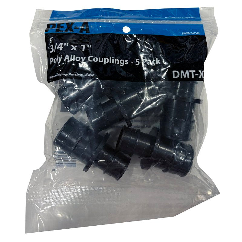 Apollo EPXPAC3415PK Reducing Coupling, 3/4 x 1 in, PEX, PEX-A, Poly Alloy, 200 psi Pressure