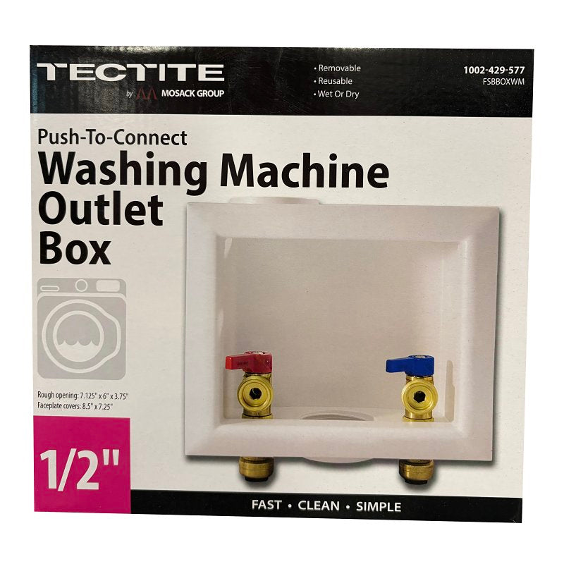 Apollo FSBBOXWM Washing Machine Outlet Box, 1/2 in Connection