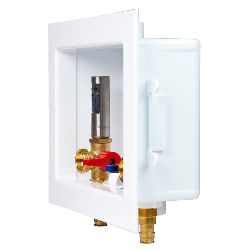 Apollo EPXBOXWMWH Washing Machine Outlet Box with Water Hammer Arrestors, 1/2 x 3/4 in Connection, Brass