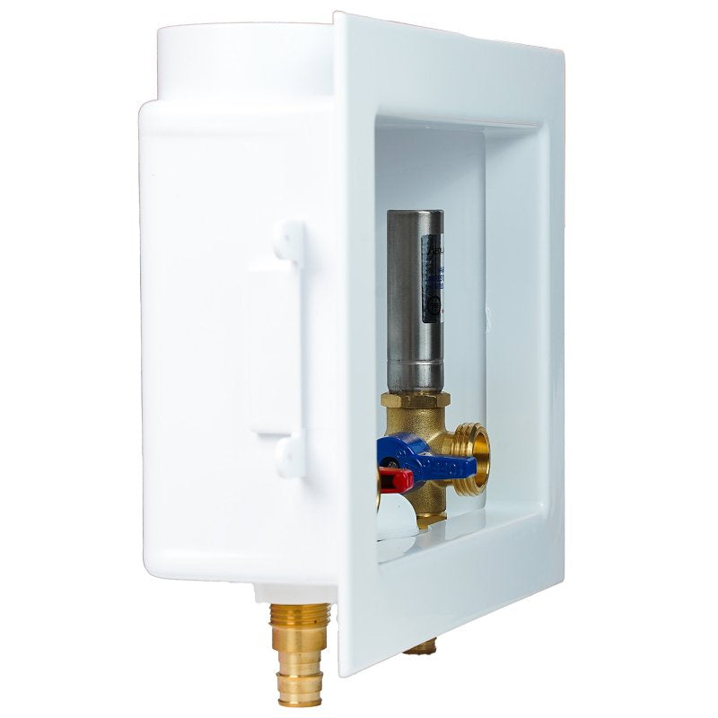 Apollo EPXBOXWMWH Washing Machine Outlet Box with Water Hammer Arrestors, 1/2 x 3/4 in Connection, Brass