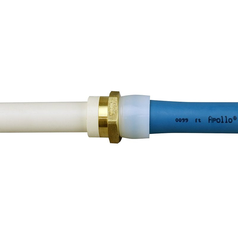 Apollo EPXPVC34 Straight Adapter, 3/4 in, PEX x PVC, PEX-A, Brass, SCH 40 Schedule, 200 psi Pressure