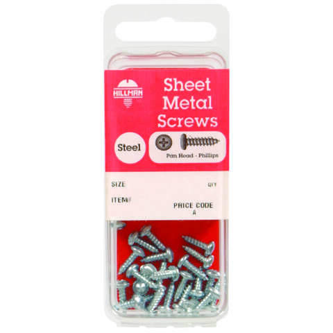 HILLMAN No. 10 X 2 in. L Phillips Pan Head Sheet Metal Screws 5 pk, Pack of 10
