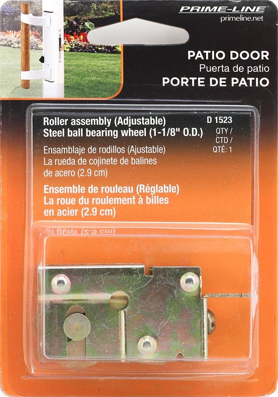 Prime-Line D 1523 Roller Assembly, 2-1/4 in L x 3/4 in W x 1-1/4 in H Dimensions, 1-1/8 in Dia Roller, 5/16 in W Roller
