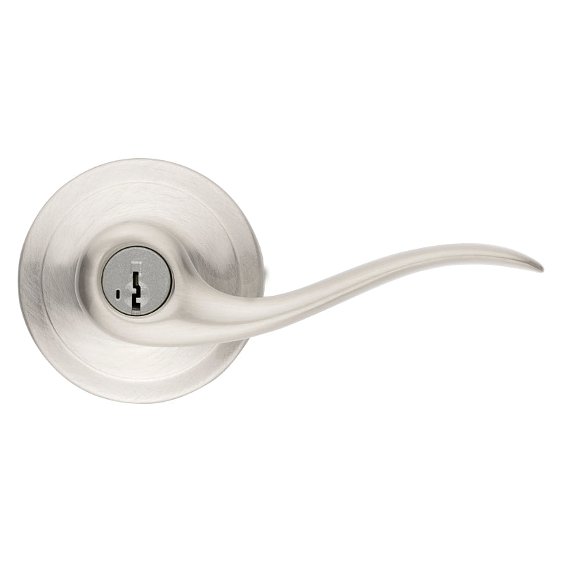 Kwikset Signature Series 740TNL 15SMTRCAL/R Entry Lever, Satin Nickel, Full Lip Round Corner Strike, 2-1/4 in Strike