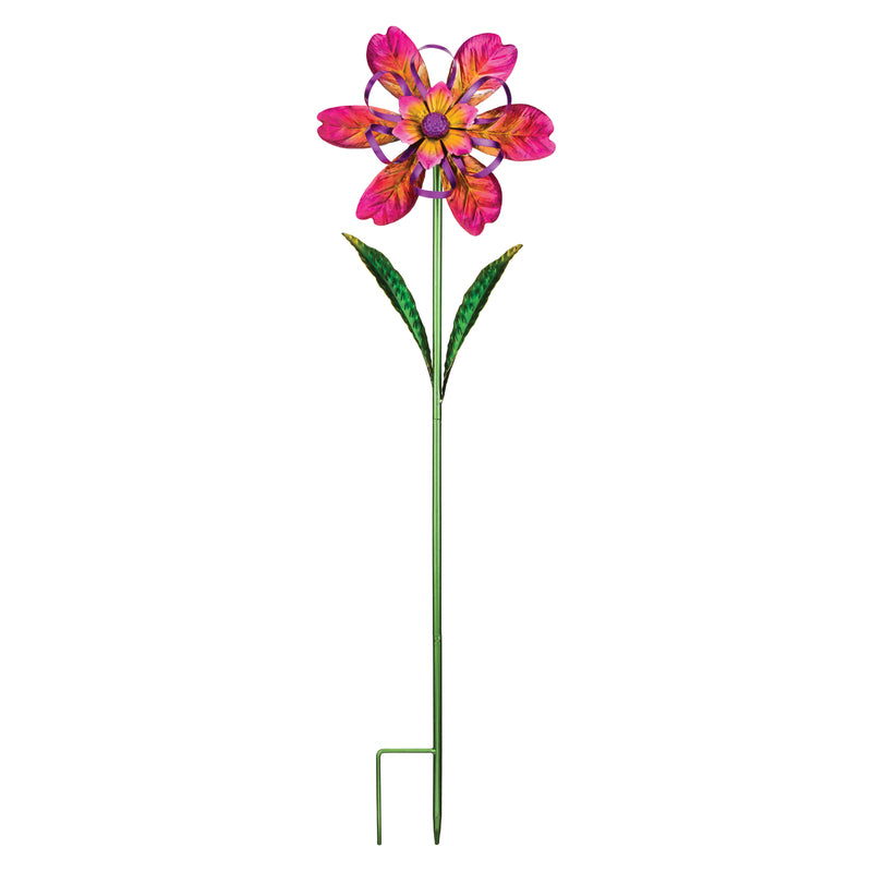 Regal Art & Gift Assorted Metal 36 in. H Flower Ribbon Garden Stake Spinner, Pack of 12
