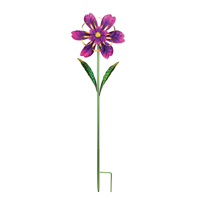 Regal Art & Gift Assorted Metal 36 in. H Flower Ribbon Garden Stake Spinner, Pack of 12