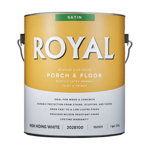 Royal Satin High-Hiding White Porch and Floor Paint+Primer 1 gal, Pack of 2