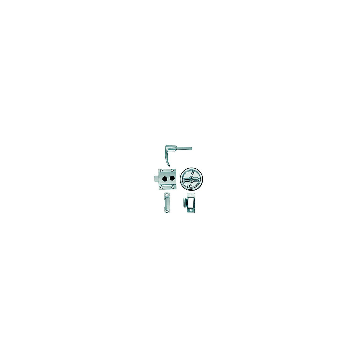 Perko 1280DP0CHR Flush Cup Rim Latch Set, w/Flush Strike, 3/4" - 1-1/8" Door