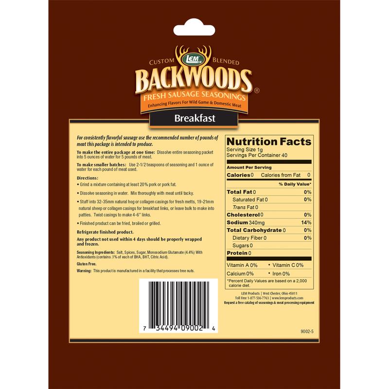 LEM Backwoods Breakfast Sausage 1.67 oz Boxed, Pack of 6