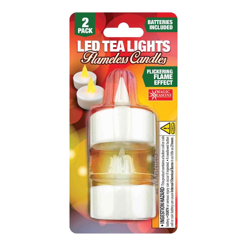 Magic Seasons White No Scent LED Flameless Tea Lights, Pack of 24