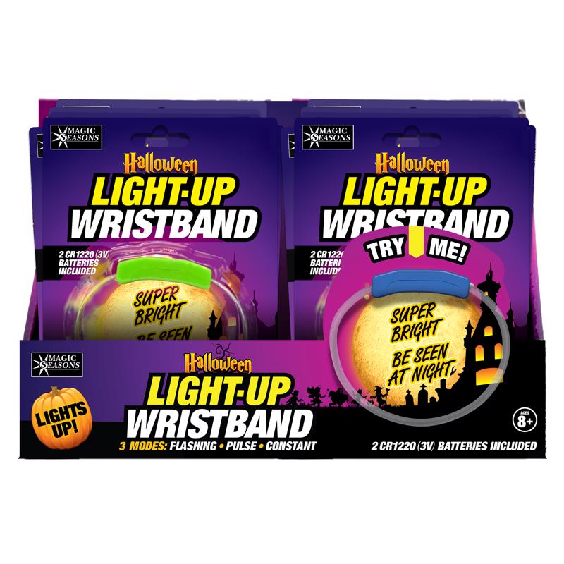 Magic Seasons Fun Flashers LED Halloween Light-Up Wristband 1 pk, Pack of 24