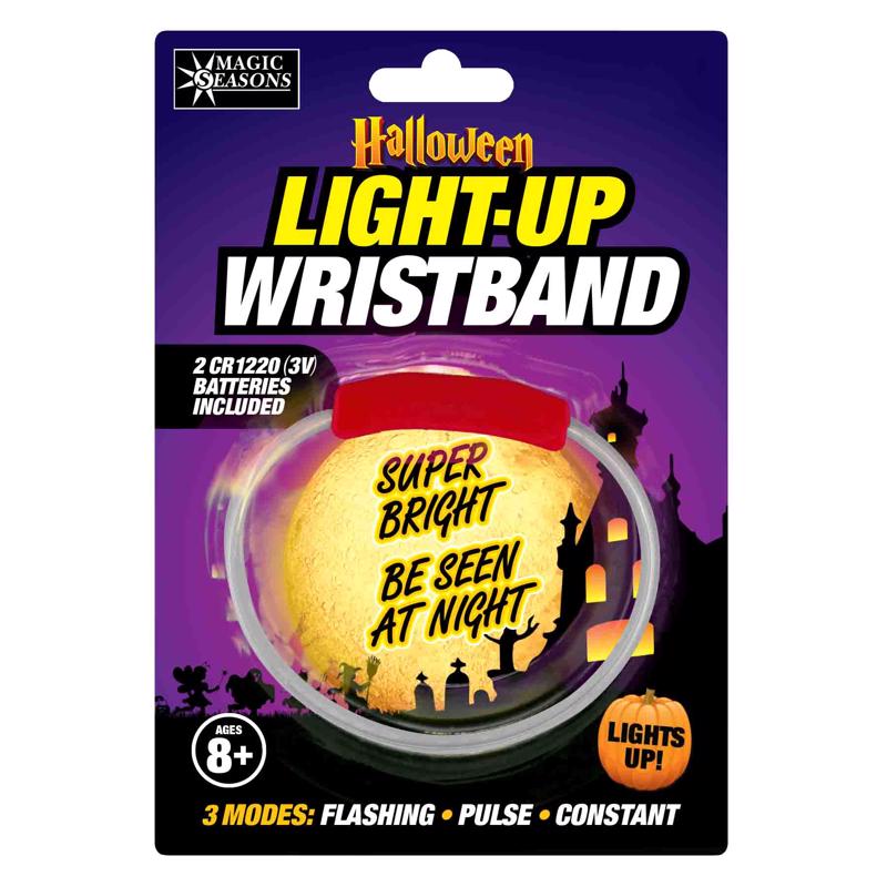 Magic Seasons Fun Flashers LED Halloween Light-Up Wristband 1 pk, Pack of 24