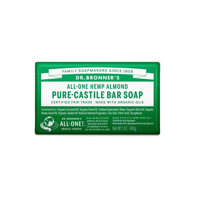 Dr. Bronner's Organic Almond Scent Pure-Castile Bar Soap 5 oz, Pack of 12
