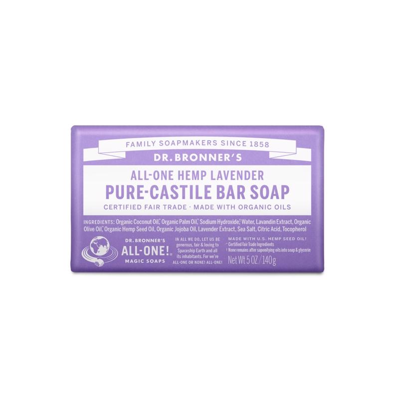Dr. Bronner's Organic Lavender Scent Pure-Castile Bar Soap 5 oz, Pack of 12