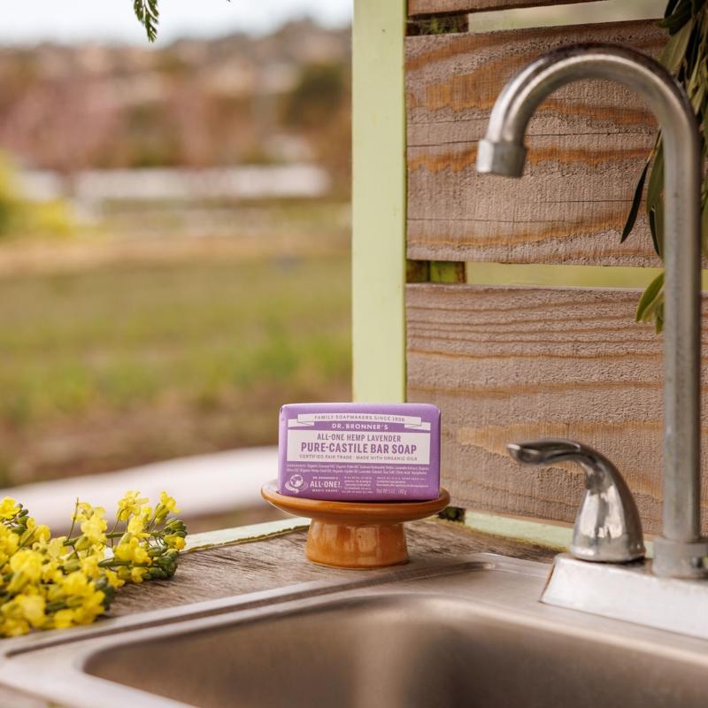 Dr. Bronner's Organic Lavender Scent Pure-Castile Bar Soap 5 oz, Pack of 12