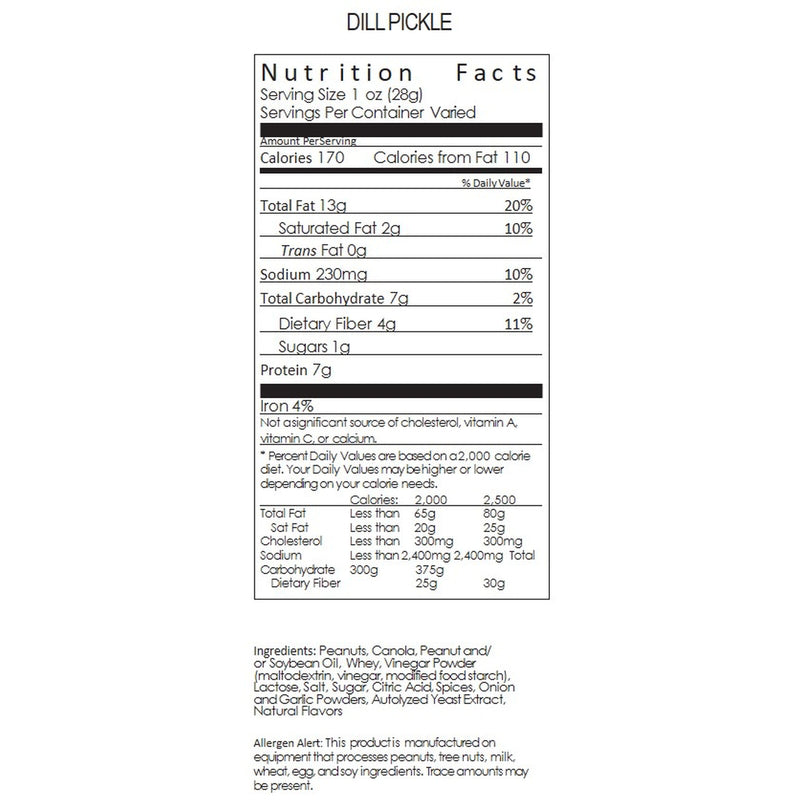 Carolina Nut Co. Dill Pickle Peanuts 12 oz Can, Pack of 6