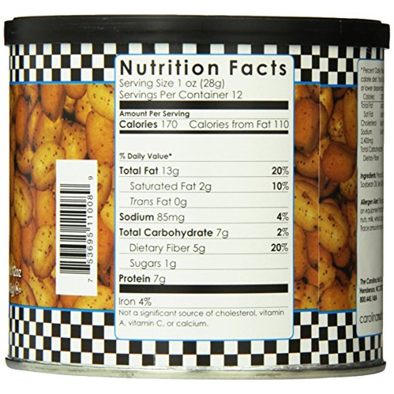 Carolina Nut Co. Sea Salt and Pepper Peanuts 12 oz Can, Pack of 6
