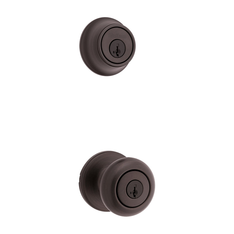 Kwikset 96900-421 Entry Knob and Single Cylinder Deadbolt, Knob Handle, Classic, Colonial, Traditional Design