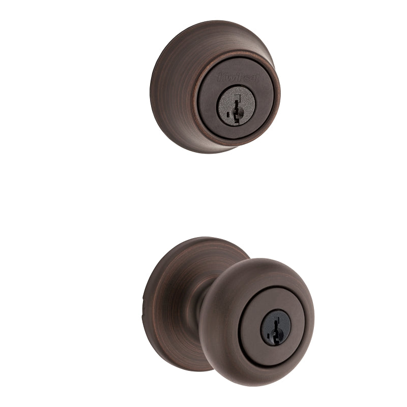 Kwikset 96900-421 Entry Knob and Single Cylinder Deadbolt, Knob Handle, Classic, Colonial, Traditional Design
