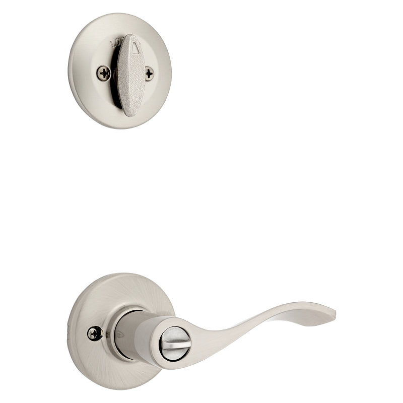 Kwikset 96900-420 Deadbolt Security Set, Keyed Entry Lock, Lever Handle, Balboa Design, Satin Nickel, Turn Piece, Zinc