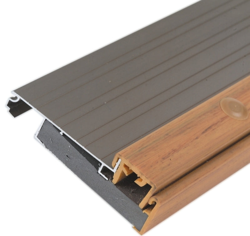 M-D 49008 Adjustable Thermal Break Threshold, 36 in L, 4-9/16 in W, Aluminum, Satin Nickel
