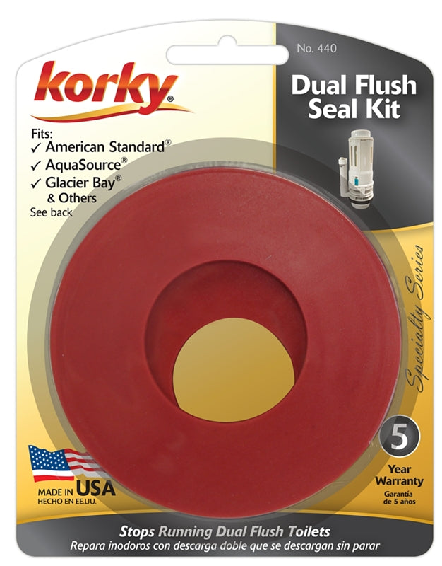 Korky 440BP Dual-Flush Seal Kit, Rubber, Red