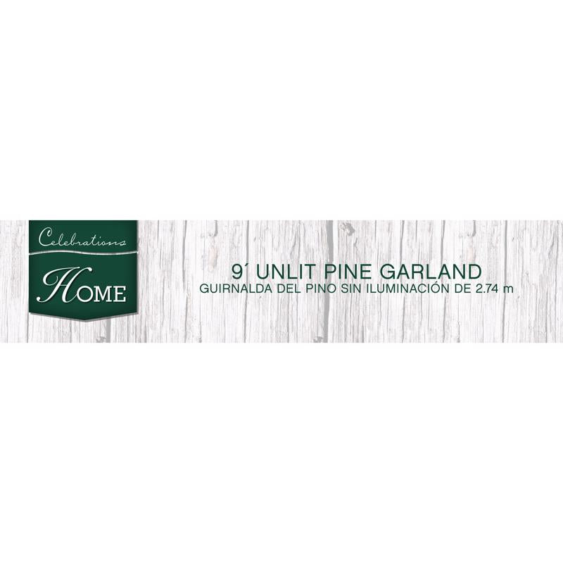 Holiday Bright Lights 8 in. D X 9 ft. L Traditional Pine Christmas Garland, Pack of 12