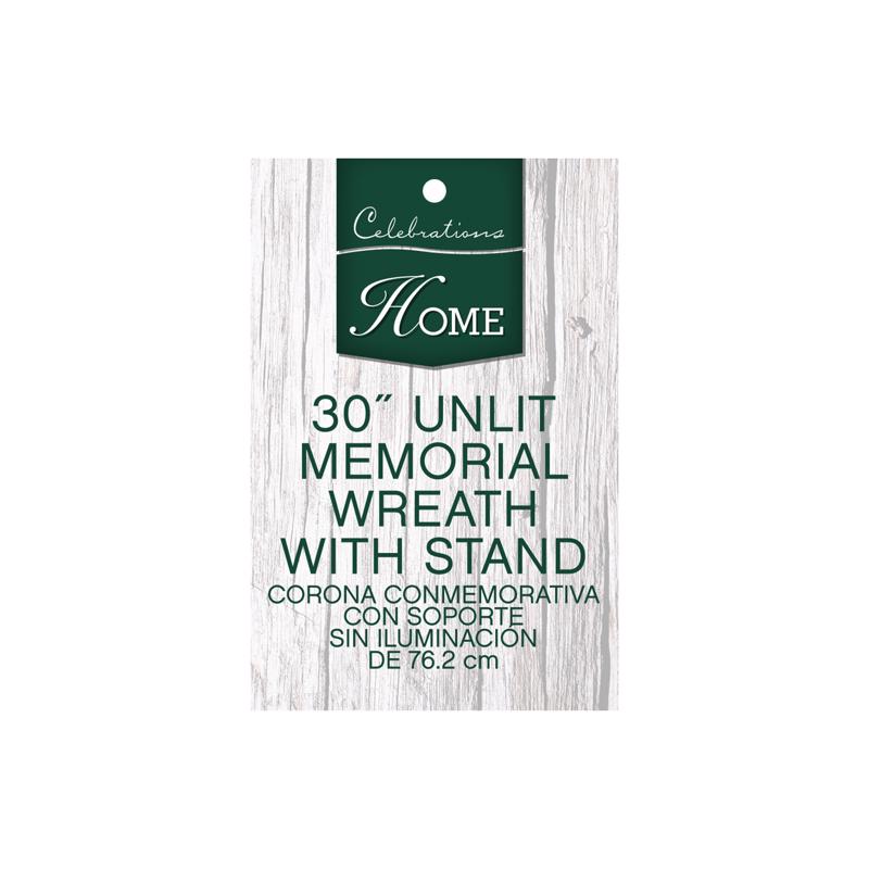 Holiday Bright Lights 30 in. D Memorial Christmas Wreath, Pack of 4