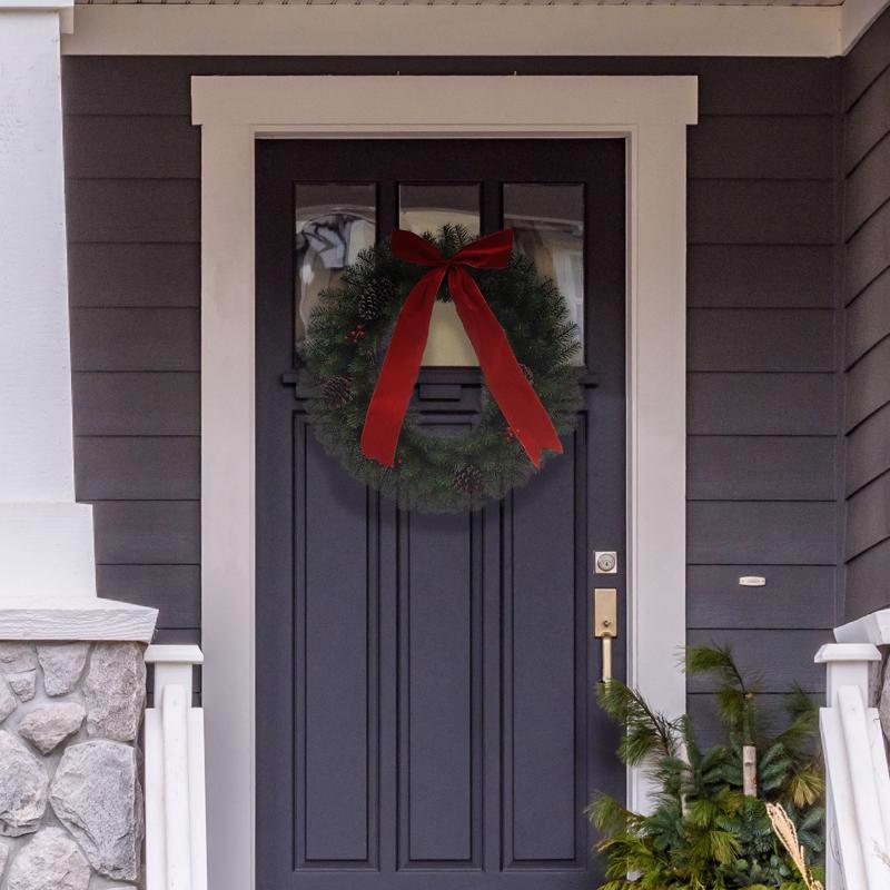 Holiday Bright Lights 30 in. D Memorial Christmas Wreath, Pack of 4