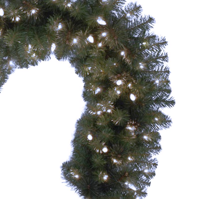 Celebrations Platinum 14 in. D X 9 ft. L LED Prelit Pure White Mixed Pine Christmas Garland, Pack of 4