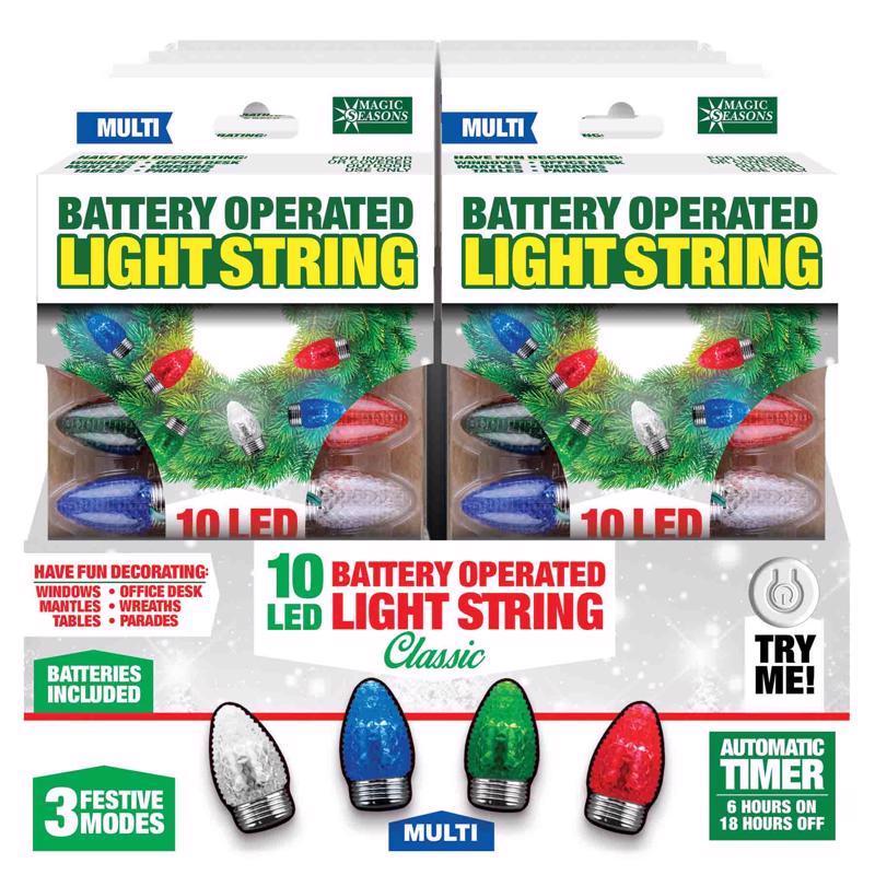 Magic Seasons LED Multicolored 10 ct String Christmas Lights 7.5 ft., Pack of 12