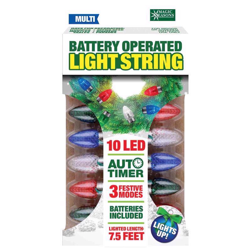Magic Seasons LED Multicolored 10 ct String Christmas Lights 7.5 ft., Pack of 12