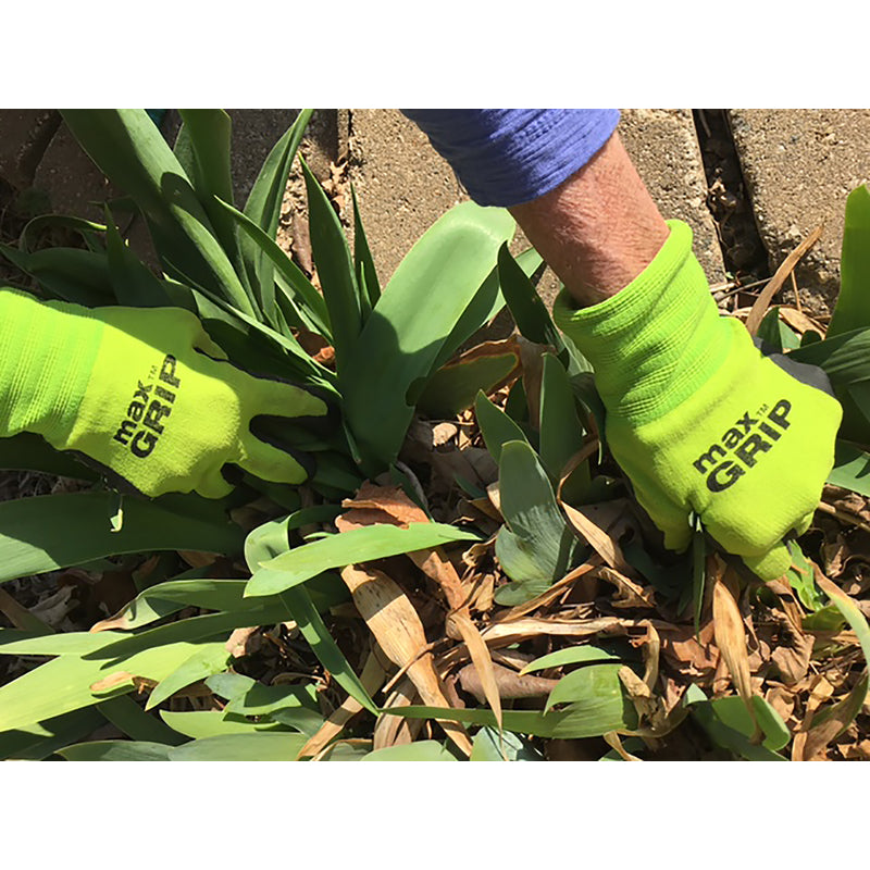 Midwest Quality Gloves Max Grip S Nitrile/Spandex Black/Green Grip Gloves, Pack of 6