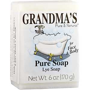 Grandma's 60018 Pure and Natural Bar Soap, White, 6 oz, Pack of 12