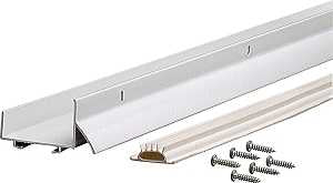 M-D DB003 Series 69570 Door Bottom with Drip Cap, White, 36 in L, 1-3/4 in W, 1-1/4 in H, Aluminum