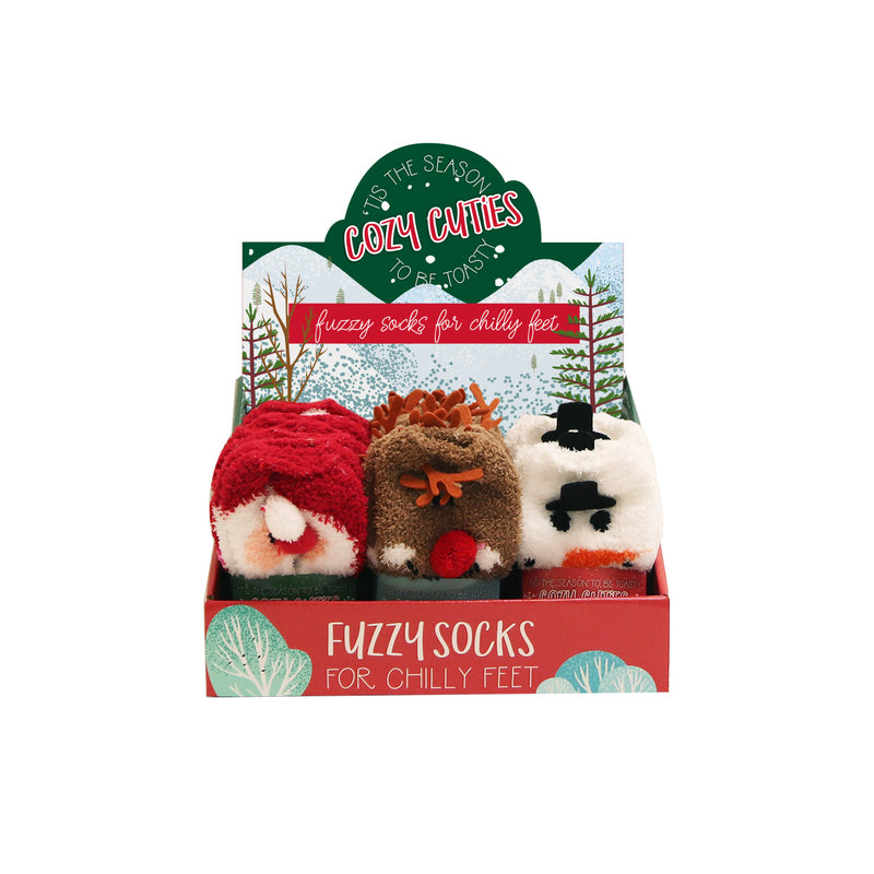 Cozy Cuties Unisex Fuzzy Socks Multicolored, Pack of 24