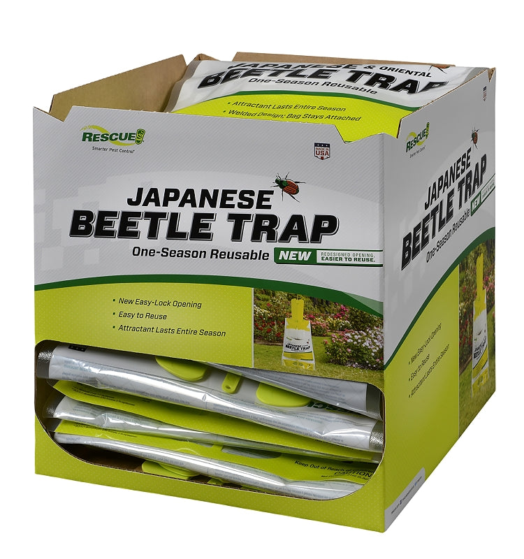 Rescue JBTZ-DB12 Beetle Trap, Floral Bag, 10,890 sq-ft Coverag, Pack of 12