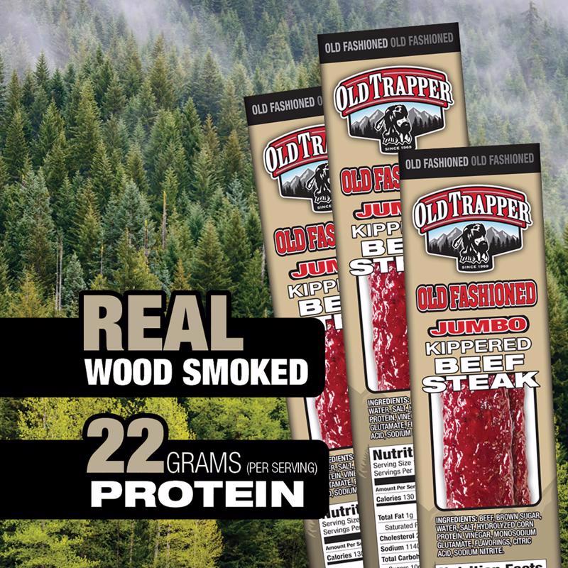 Old Trapper Old Fashioned Beef Steak 2 oz Bagged, Pack of 12