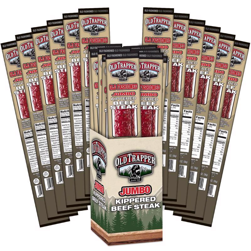 Old Trapper Old Fashioned Beef Steak 2 oz Bagged, Pack of 12